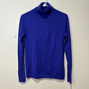 Halogen Womens Royal Blue Wool Blend Turtleneck Sweater‎ Small Lightweight